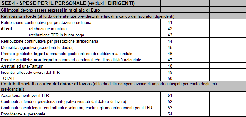 Modello Occupazionale Mensile - Sezione 4